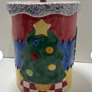 vintage Christmas Lotus cookie jar 1999 wreath stocking Christmas tree